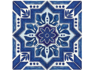 Decoracion piso blue moroccan, 6ct 30.48 cm x 30.48 cm