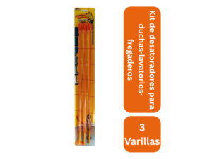 Kit de 3 desatoradores para fregaderos, lavatorios y duchas
