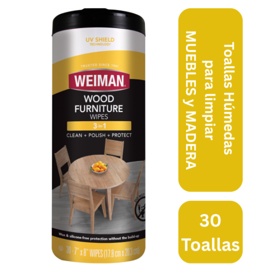Toallas húmedas para limpiar madera