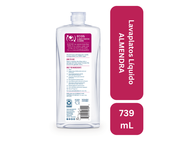Lavaplatos líquido 100% natural aroma almendra - Imagen 2