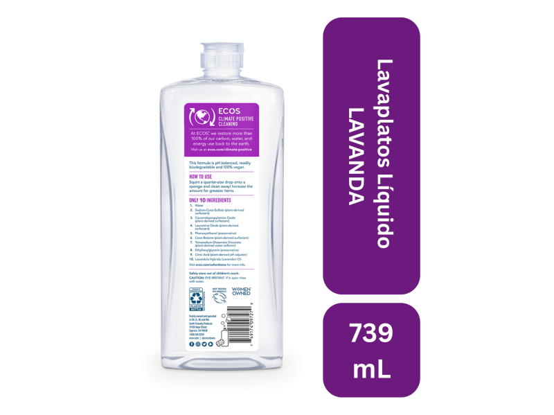 Lavaplatos líquido 100% natural aroma lavanda - Imagen 2