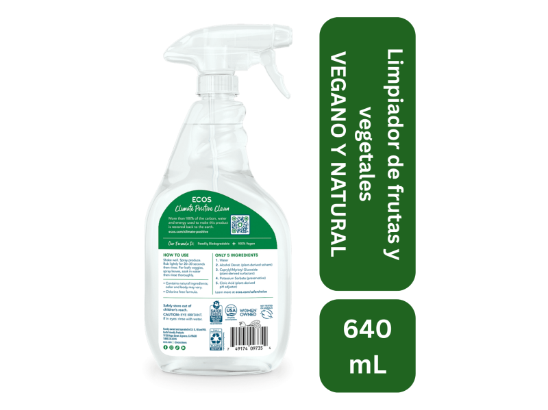 Limpiador de frutas y vegetales 100% natural 650 ml - Imagen 2