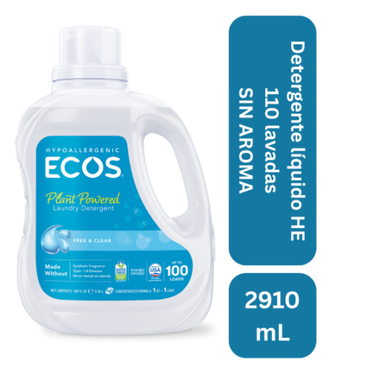 Detergente líquido he 100% natural sin aroma/para bebes 100 lavadas
