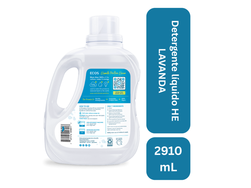 Detergente líquido he 100% natural aroma lavanda 100 lavadas - Imagen 2