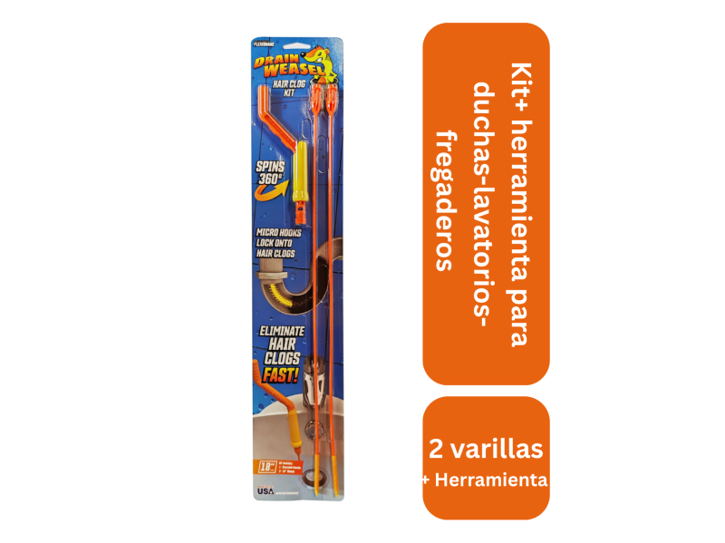 Kit desatorador para fregaderos, lavatorios y duchas