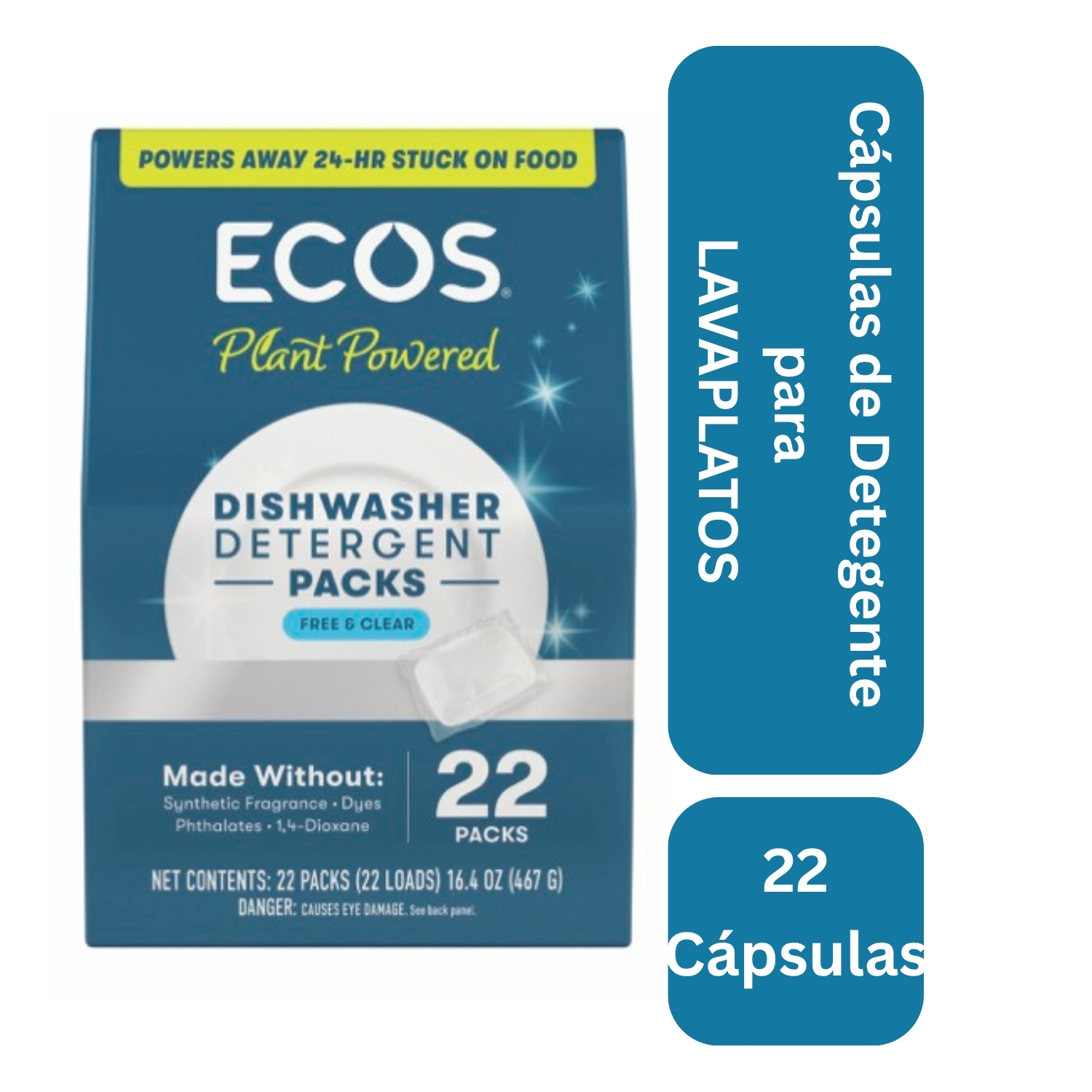 CAPSULA DETERGENTE MAQUINA LAVAPLATOS ECOS 22 PODS